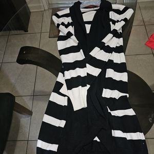 Women Casual Striped Long Sleeve Sweater Cardigan 
